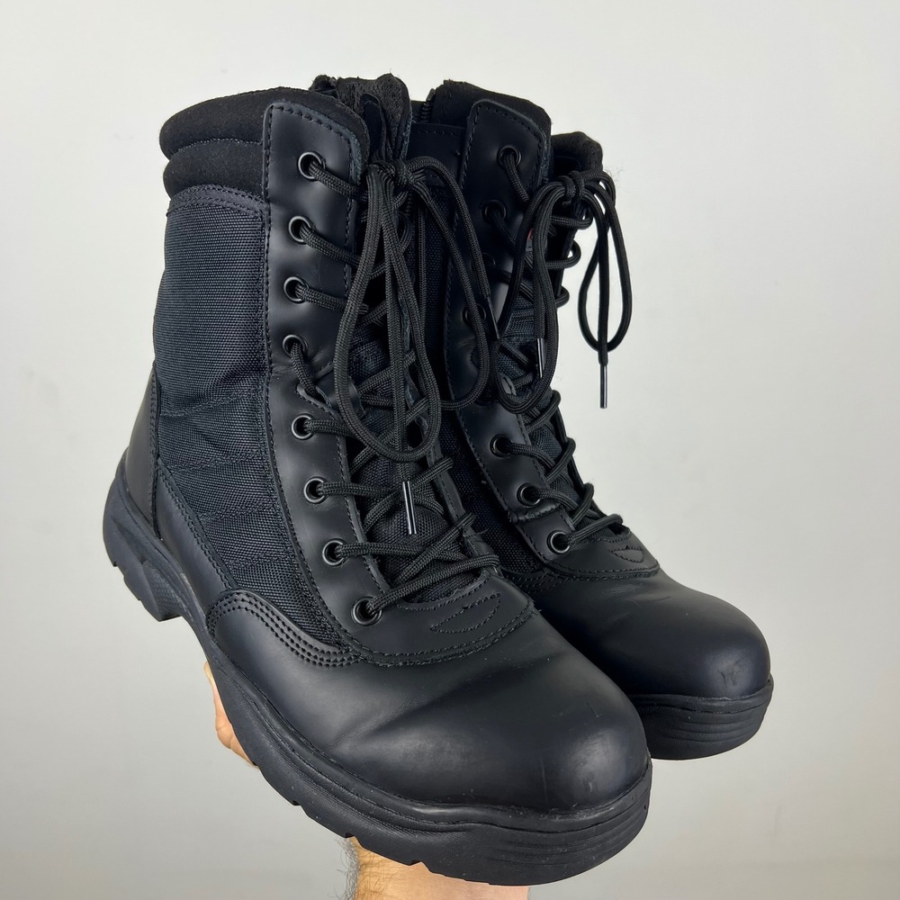 Nortiv8 Trooper Mens Tactical Military Combat Boots Black Side Zip Work Hiking